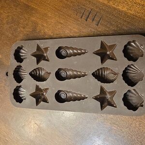 Silicone Molds Seashell Starfish Candy Chocolate & Soap Making Set Of 2